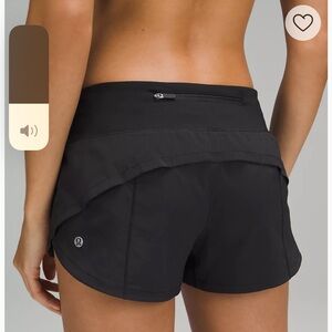 Lululemon black speed up shorts 2.5 inch inseam size 4